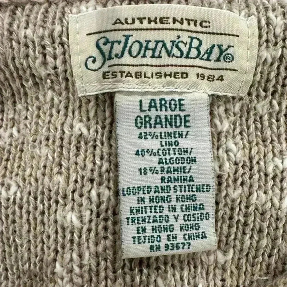 St. John’s Bay Vintage Linen Blend Sweater Size L - Picture 5 of 5